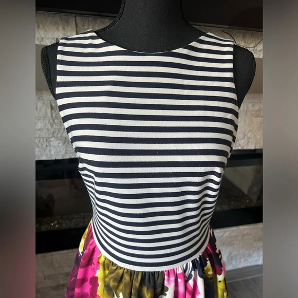 Just Taylor A-Line floral striped party dresss size 6 - Picture 3 of 9